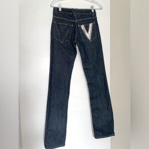 VERSACE “V” STUDDED JEANS